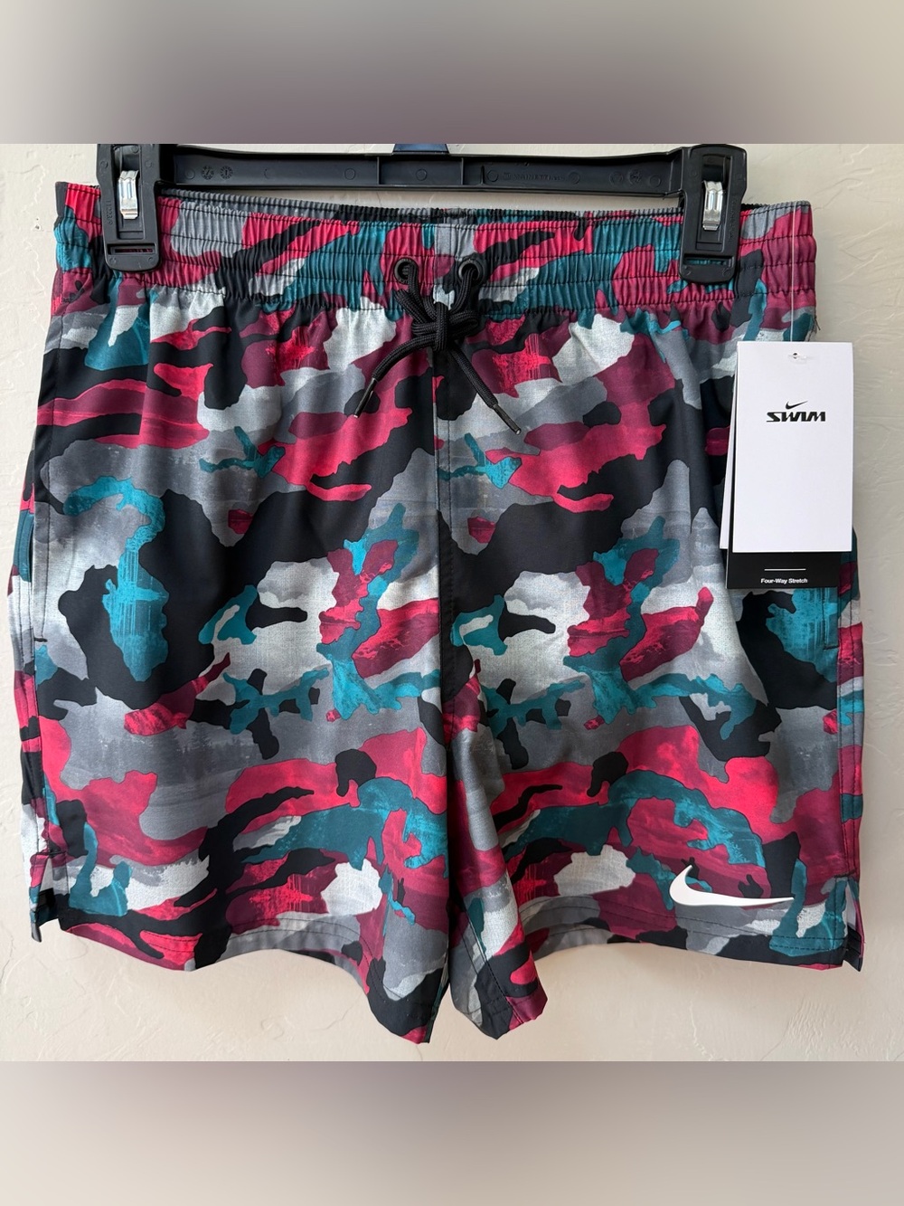 Nike Swim Classic Camo 5" Volley Shorts 4-Way Stretch Sz Small NESSE548-463 NWT